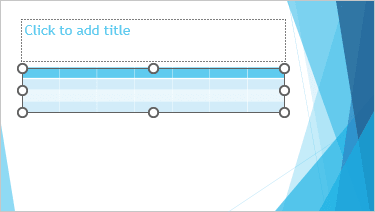 Example table 7x4 theme in PowerPoint 365