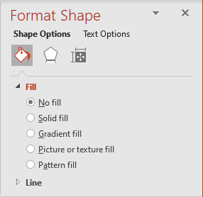 No Fill in Format Shape pane PowerPoint 365