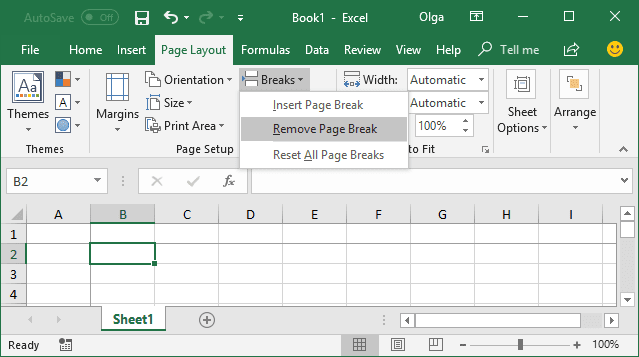 how to insert page breaks in excel