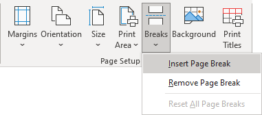 excel 2016 remove page break view