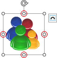 Sides sizing handles in Outlook 365