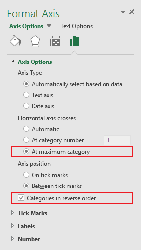 Format Vertical Axis in Excel 2016