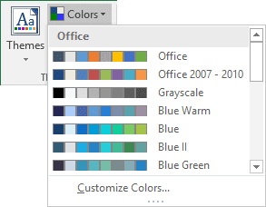 How to change the default colors that Excel uses for chart series - Microsoft Excel 2016