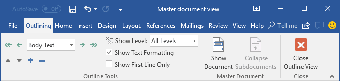 the-master-document-view-microsoft-word-2016