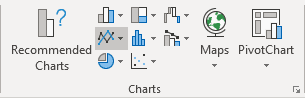 Insert Line or Area Chart in Excel 365