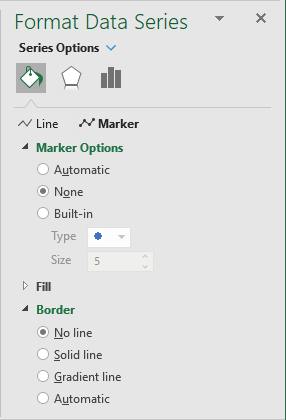 Marker empty in Excel 365