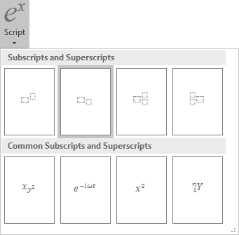 microsoft word equation writer subscript