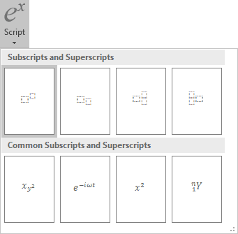 how to plug exponents in word document