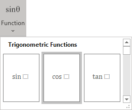 Cosine Function in equations Word 365