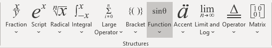 Function in equations Word 365