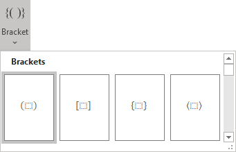 curly bracket matrix microsoft word equation