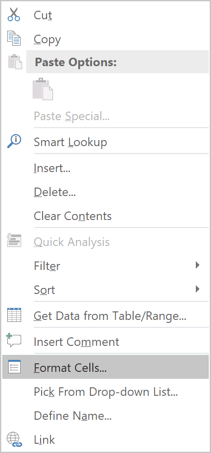 cant insert comment excel 2016