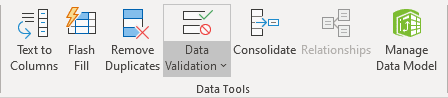 Data Validation button in Excel 365