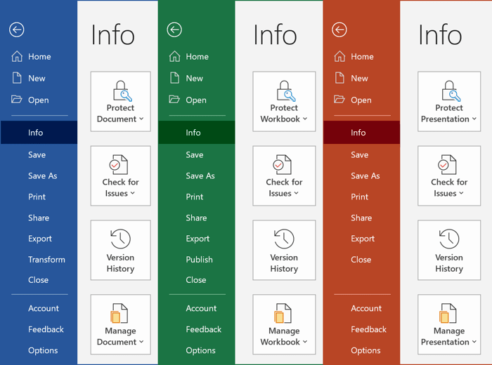 Info in Office 365