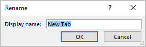 Rename the tab in PowerPoint 365