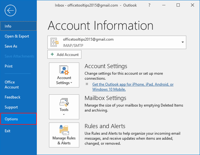 office 365 archive folder missing in outlook 2016 standard