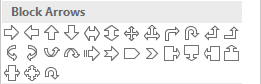Arrows shapes in PowerPoint 2016