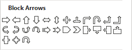 Block Arrow shapes for flow chart in Excel 365