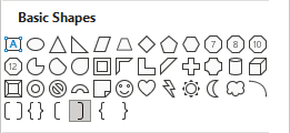 Right Bracket shape in Excel 365