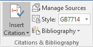 Insert Citation in Word 2016