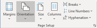 change orientation of one page in word