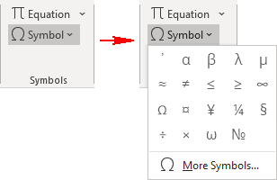 microsoft word equation symbols