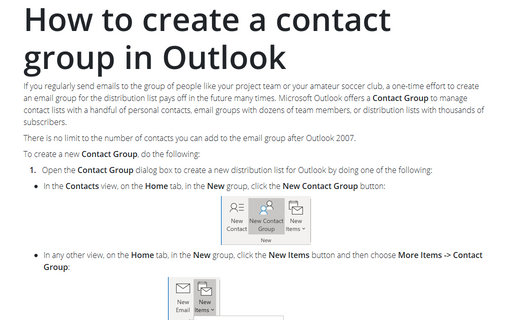 how to create email group in outlook email