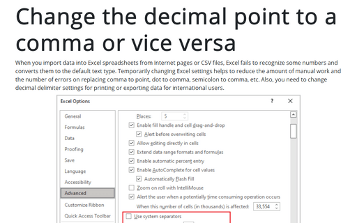 How To Change Comma To Decimal Point And Vice Versa In Excel 