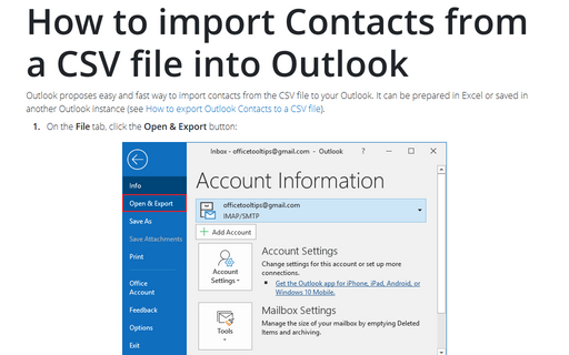 import contacts to outlook 2013