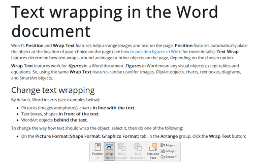 wrap text microsoft word 2010