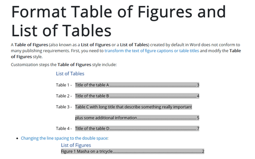 How To Create Table Of Figures And List Of Tables Microsoft Word 365