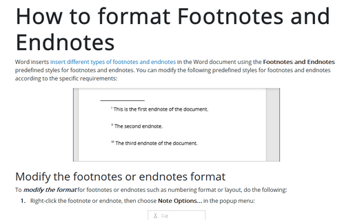 how to make a footnote in outlook