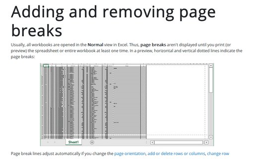 Adding and removing page breaks